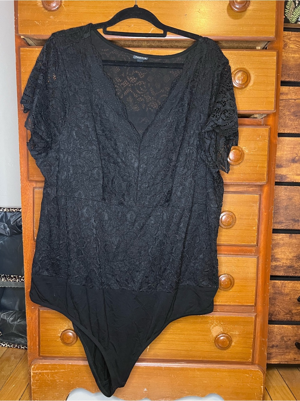 torrid Black Lace V-Neck Bodysuit